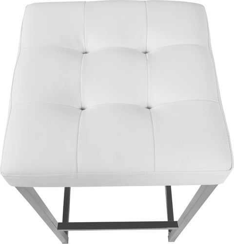 Maldives White Vegan Leather Stool