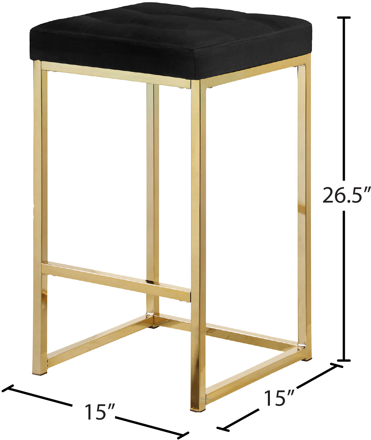 omni black velvet stool c