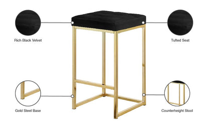 Omni Black Velvet Stool C