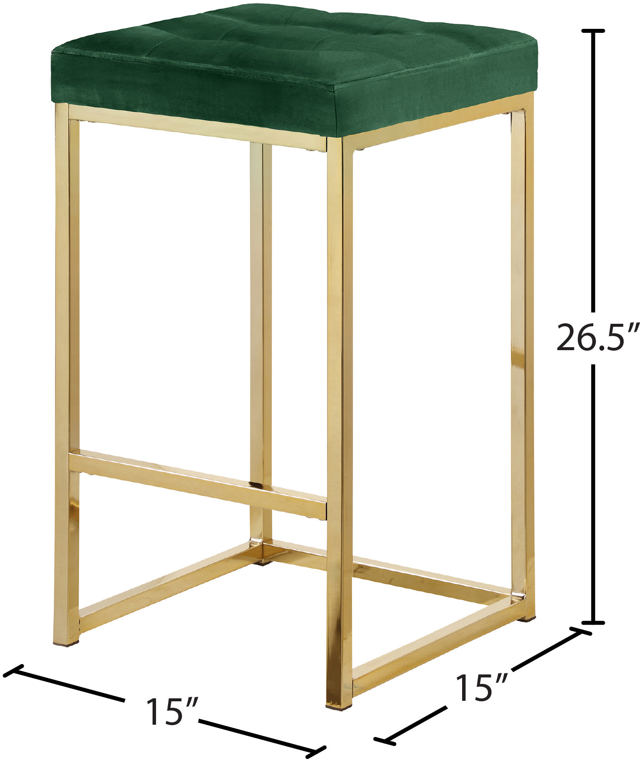 omni green velvet stool c