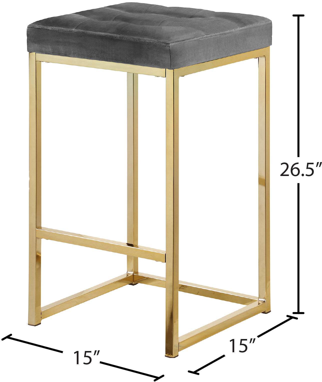 omni grey velvet stool c