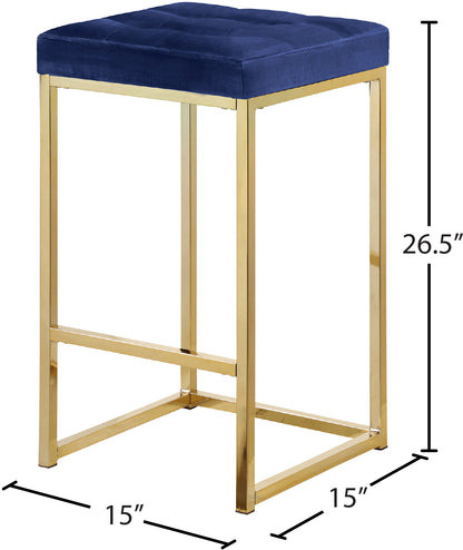 Omni Navy Velvet Stool C