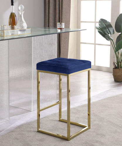 Omni Navy Velvet Stool C