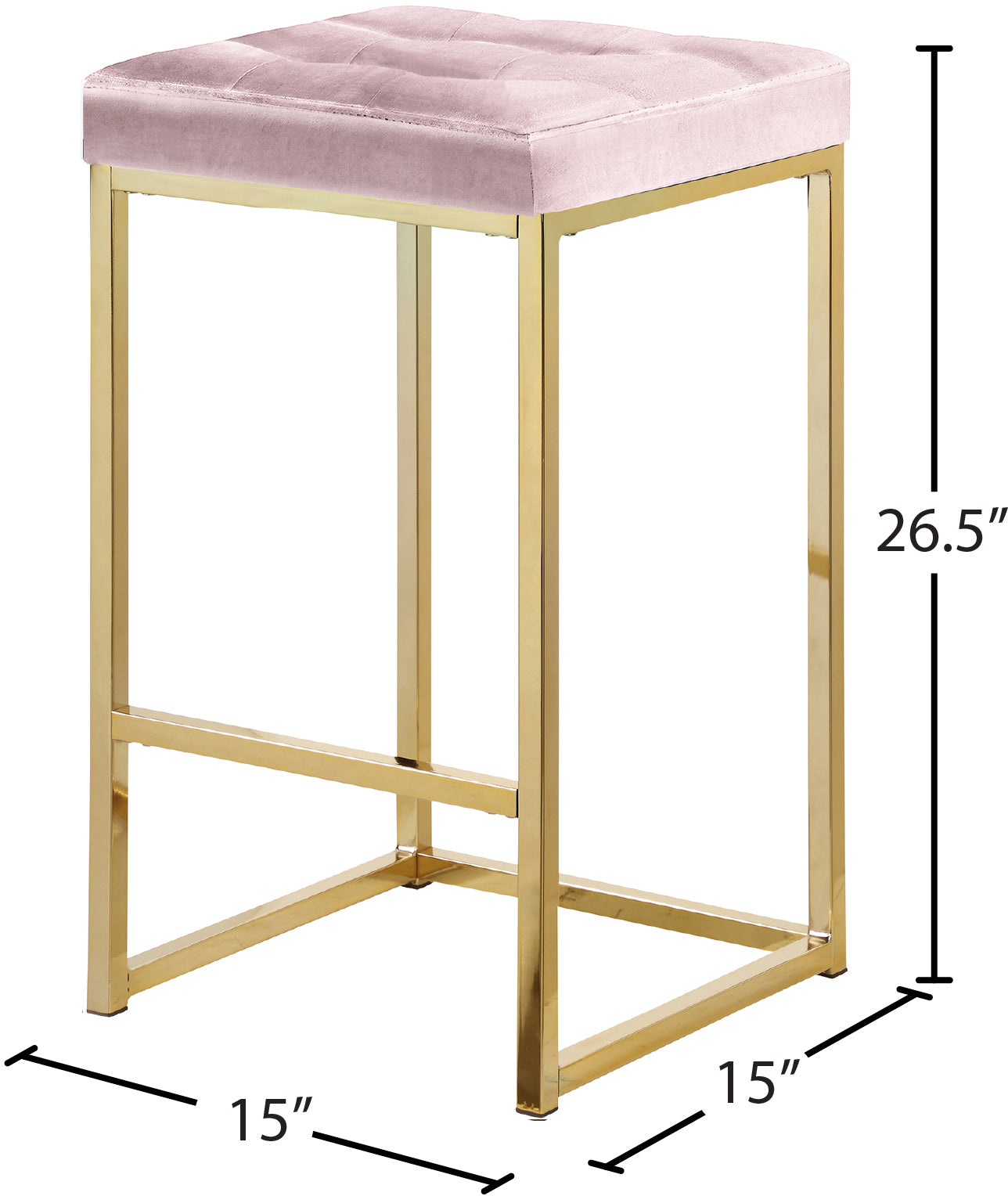 omni pink velvet stool c