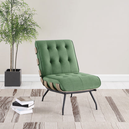 Dustin Upholstered Tufted Armless Accent Chair GreenGreen