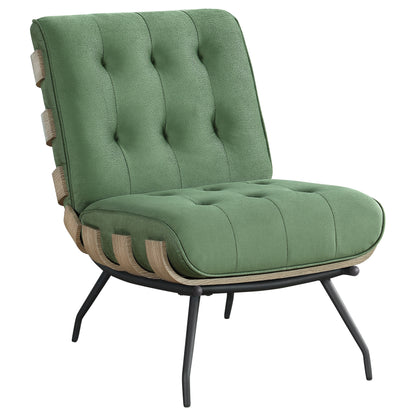 Dustin Upholstered Tufted Armless Accent Chair GreenGreen