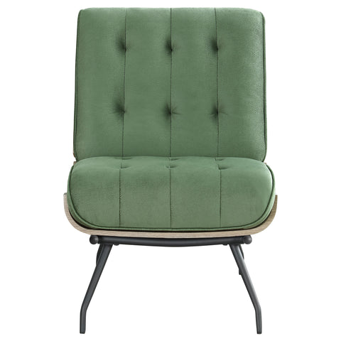 Dustin Upholstered Tufted Armless Accent Chair GreenGreen