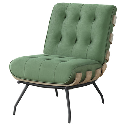 Dustin Upholstered Tufted Armless Accent Chair GreenGreen