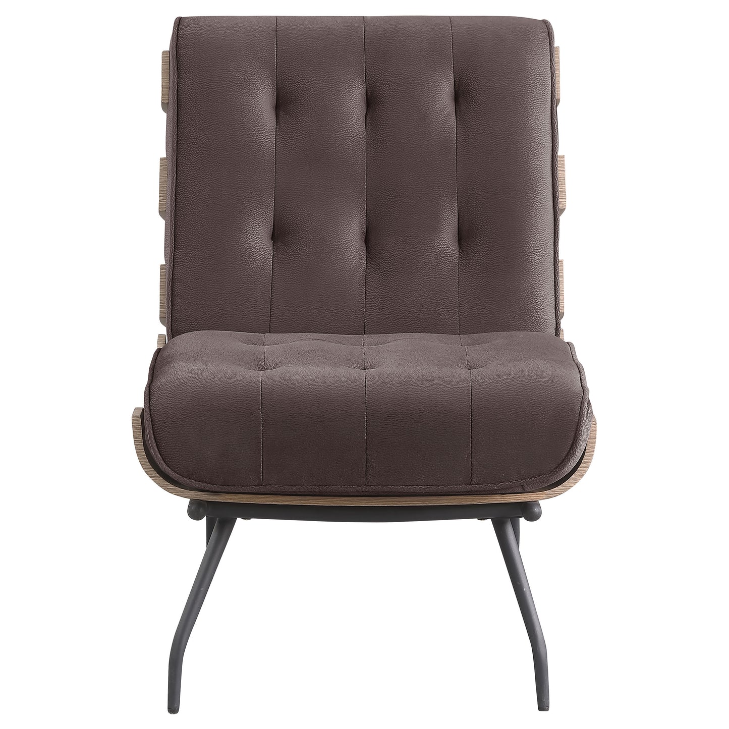 dustin upholstered tufted armless accent chair browndark brown