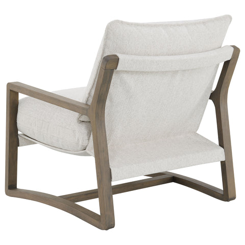 Izuku Boucle Upholstered Wood Arm Accent Chair Sand