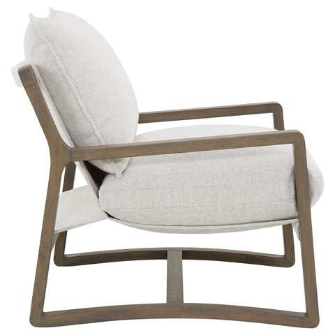 Izuku Boucle Upholstered Wood Arm Accent Chair Sand