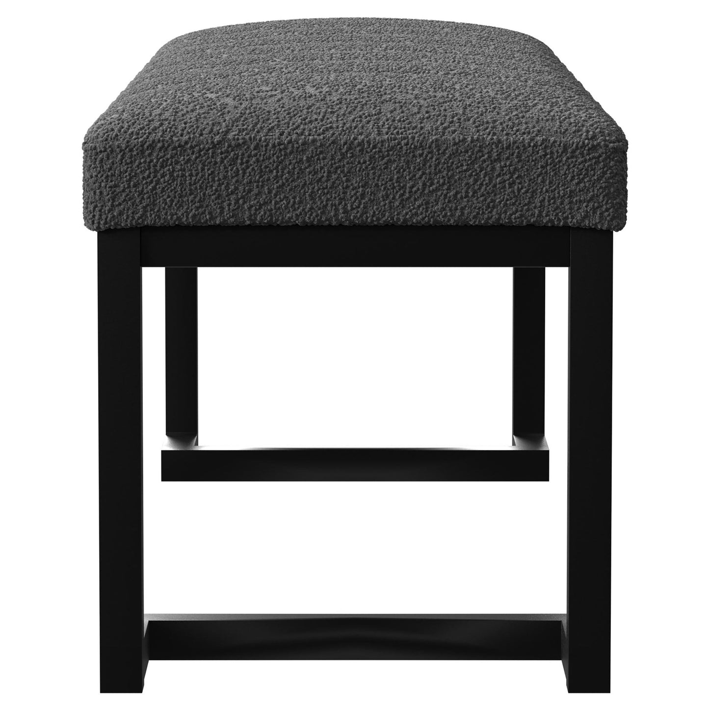 ezra boucle upholstered tufted accent bench charcoalcharcoal