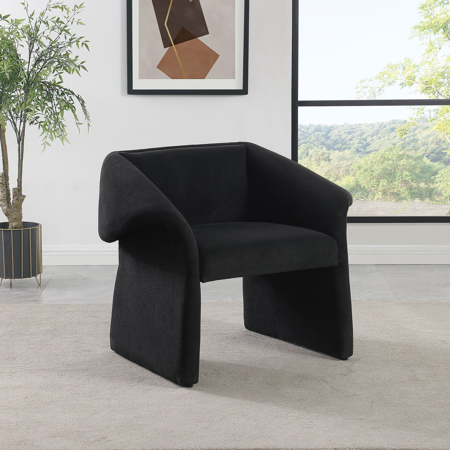 belvedere upholstered sloped arm accent chair blackblack