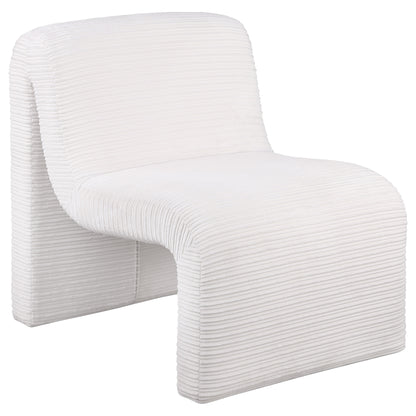 Adolfo Upholstered Curved Armless Accent Chair IvoryIvory