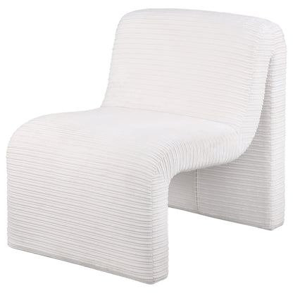 Adolfo Upholstered Curved Armless Accent Chair IvoryIvory