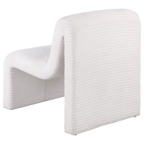 Adolfo Upholstered Curved Armless Accent Chair IvoryIvory