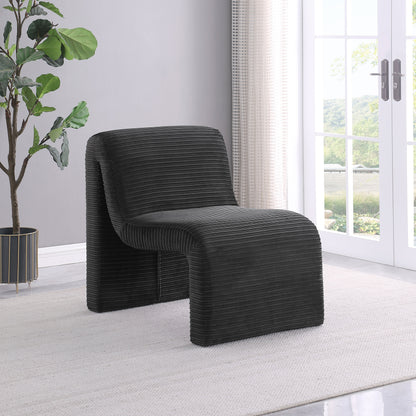 Adolfo Upholstered Curved Armless Accent Chair BlackBlack