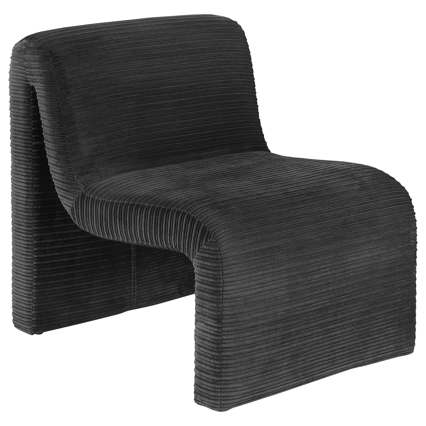 adolfo upholstered curved armless accent chair blackblack