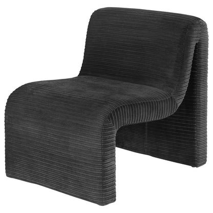 Adolfo Upholstered Curved Armless Accent Chair BlackBlack