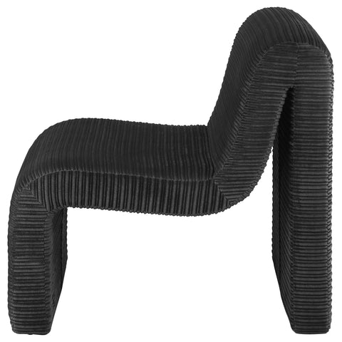 Adolfo Upholstered Curved Armless Accent Chair BlackBlack