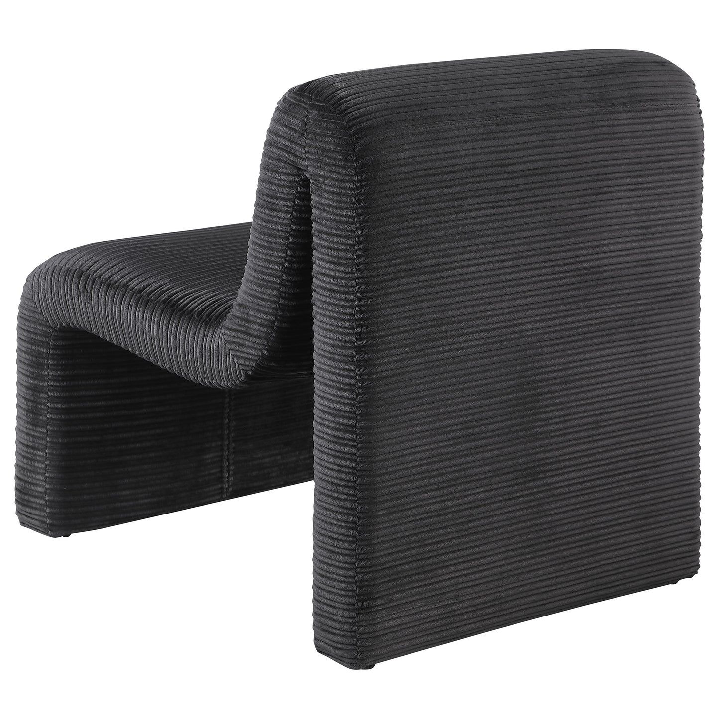 adolfo upholstered curved armless accent chair blackblack