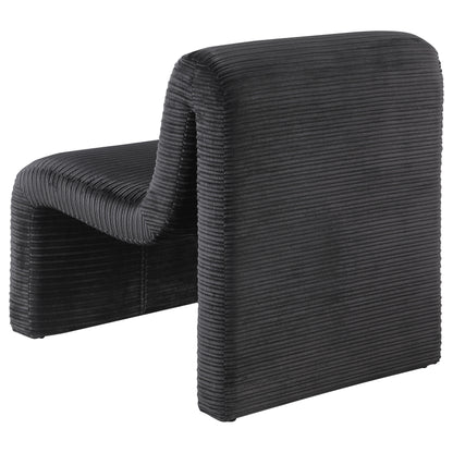 Adolfo Upholstered Curved Armless Accent Chair BlackBlack