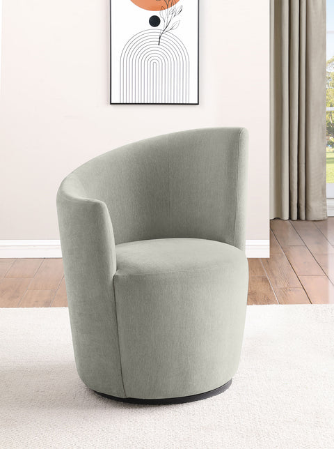 Yvonne Upholstered Swivel Chair Curved Backrest Dove Grey