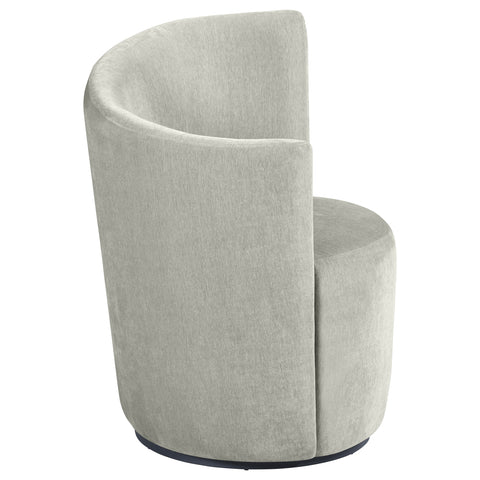 Yvonne Upholstered Swivel Chair Curved Backrest Dove Grey