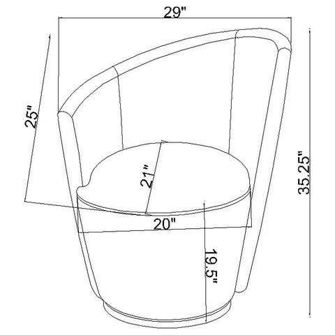 Yvonne Upholstered Swivel Chair Curved Backrest Dove Grey