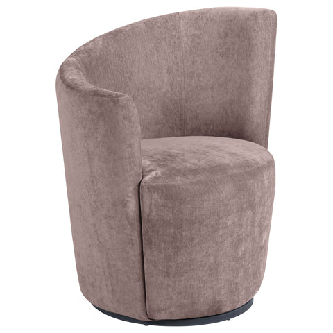 Yvonne Upholstered Swivel Chair Curved Backrest Blush