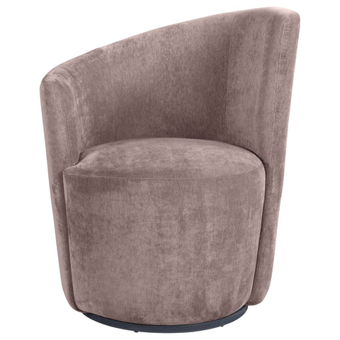 Yvonne Upholstered Swivel Chair Curved Backrest Blush