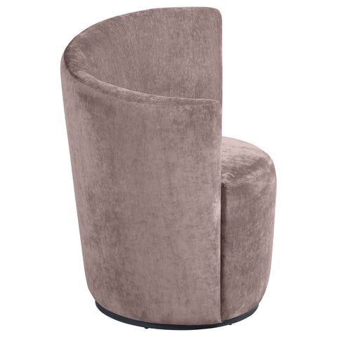 Yvonne Upholstered Swivel Chair Curved Backrest Blush