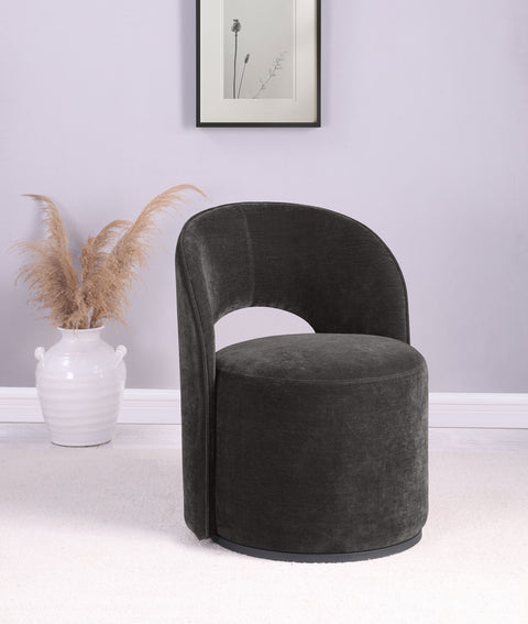 Doyle Velvet Upholstered Swivel Accent Chair Charcoal Grey