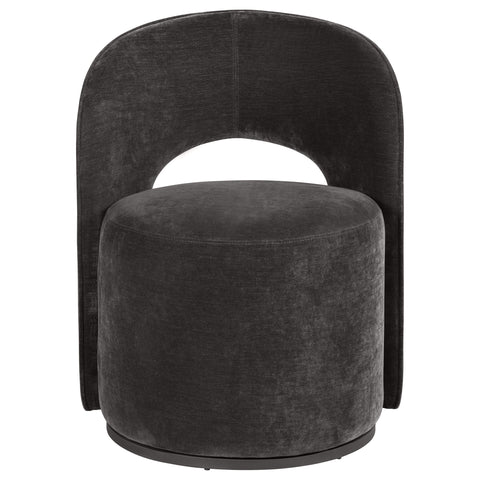 Doyle Velvet Upholstered Swivel Accent Chair Charcoal Grey