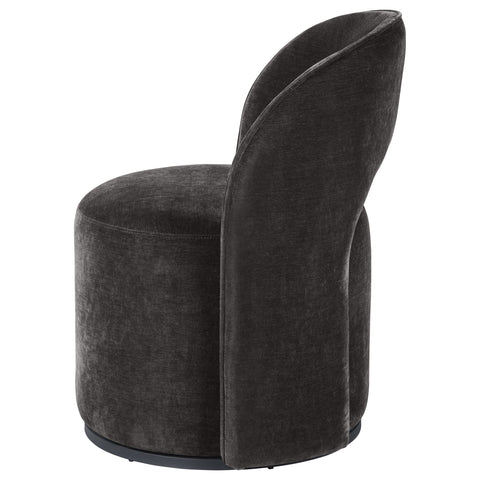 Doyle Velvet Upholstered Swivel Accent Chair Charcoal Grey