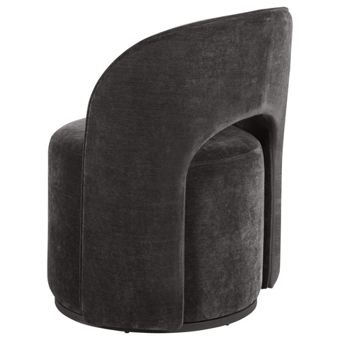 Doyle Velvet Upholstered Swivel Accent Chair Charcoal Grey