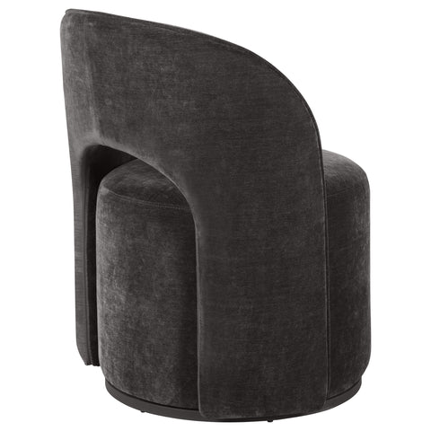 Doyle Velvet Upholstered Swivel Accent Chair Charcoal Grey