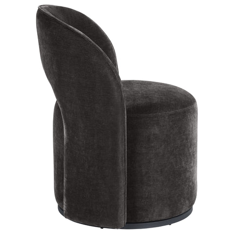 Doyle Velvet Upholstered Swivel Accent Chair Charcoal Grey