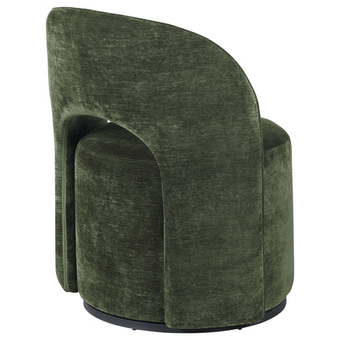 Doyle Velvet Upholstered Swivel Accent Chair Olive Green