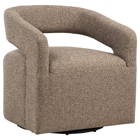 Kline Boucle Upholstered Swivel Accent Chair Rocky Road