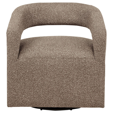 Kline Boucle Upholstered Swivel Accent Chair Rocky Road