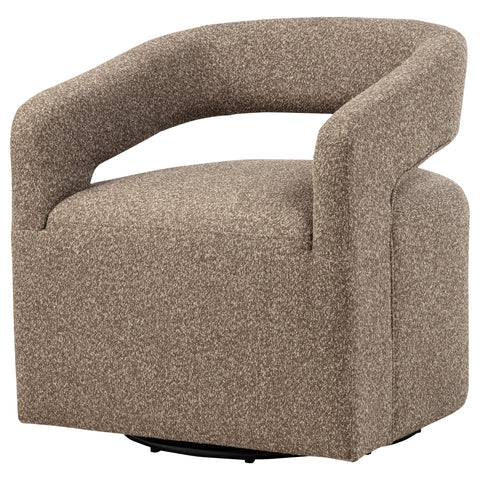 Kline Boucle Upholstered Swivel Accent Chair Rocky Road
