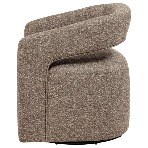 Kline Boucle Upholstered Swivel Accent Chair Rocky Road