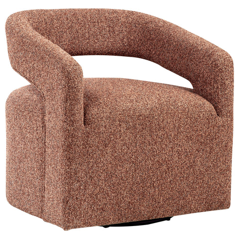 Kline Boucle Upholstered Swivel Accent Chair Berry