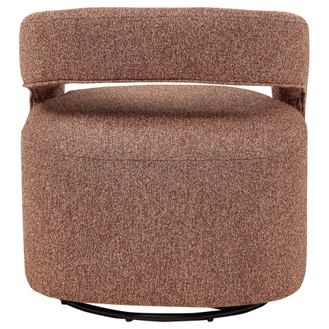 Kline Boucle Upholstered Swivel Accent Chair Berry