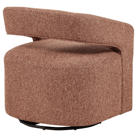 Kline Boucle Upholstered Swivel Accent Chair Berry