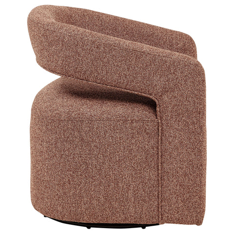Kline Boucle Upholstered Swivel Accent Chair Berry