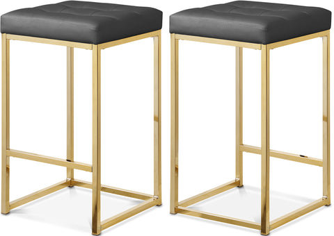Florence Grey Vegan Leather Upholstered Counter Stool, 2-Piece (Style 2)