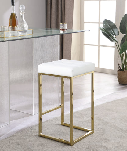 Omni White Faux Leather Stool C