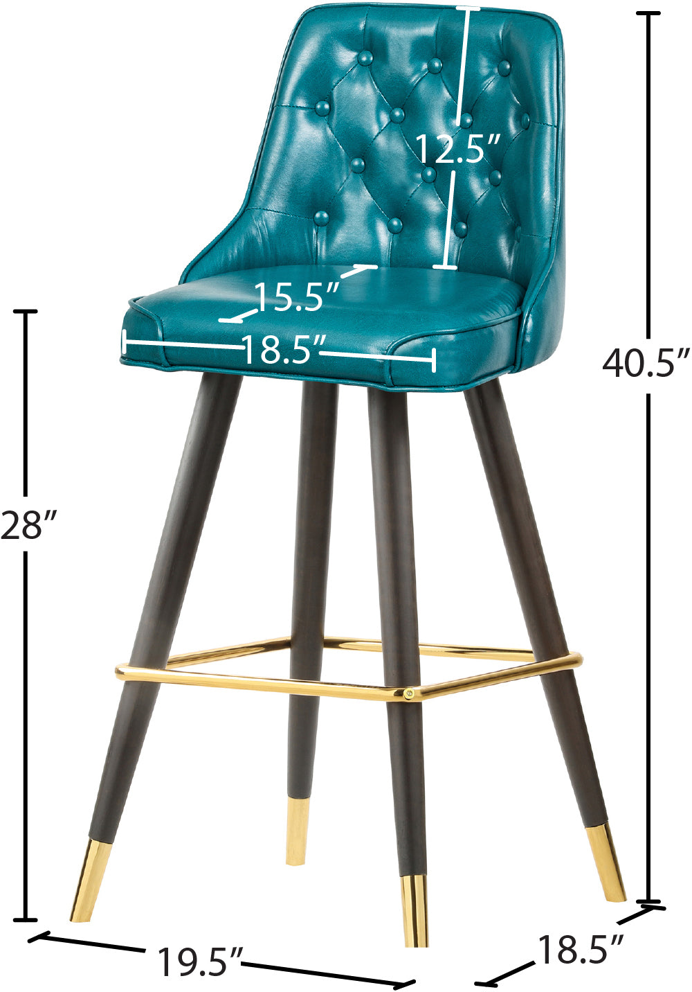 arch teal faux leather counter/bar stool c